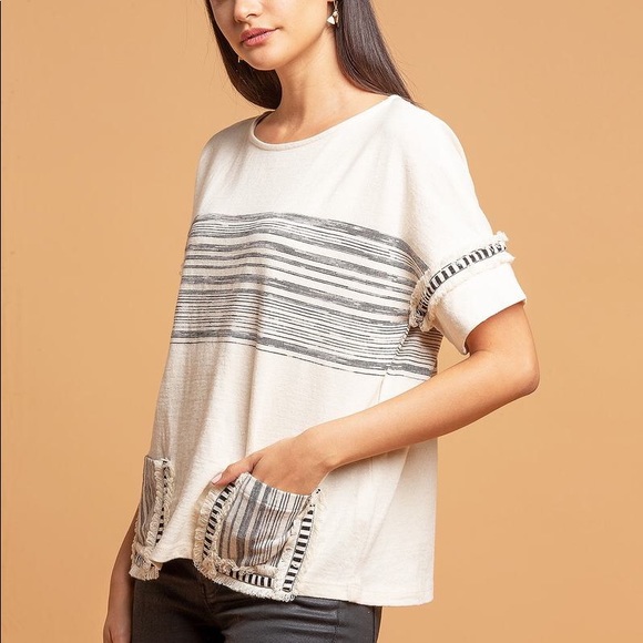 Eva Franco Anthropologie Nantucket, Cream & Black - Picture 3 of 5